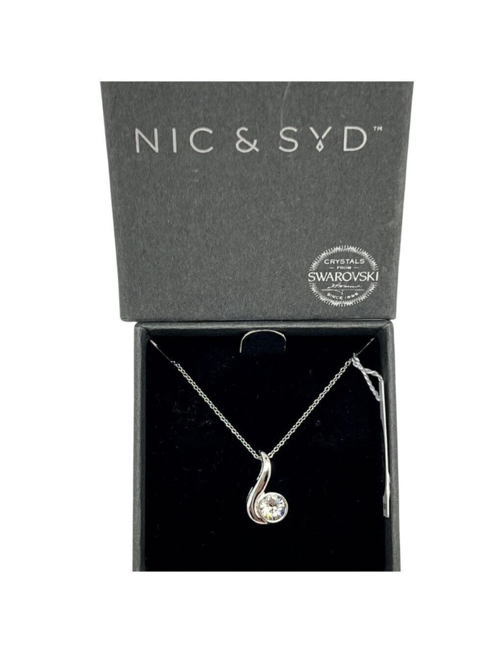 Nic & Syd Silver Tone Pendant Necklace with Swarovski Crystal Nwt